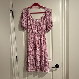 Cute pink floral summer dress